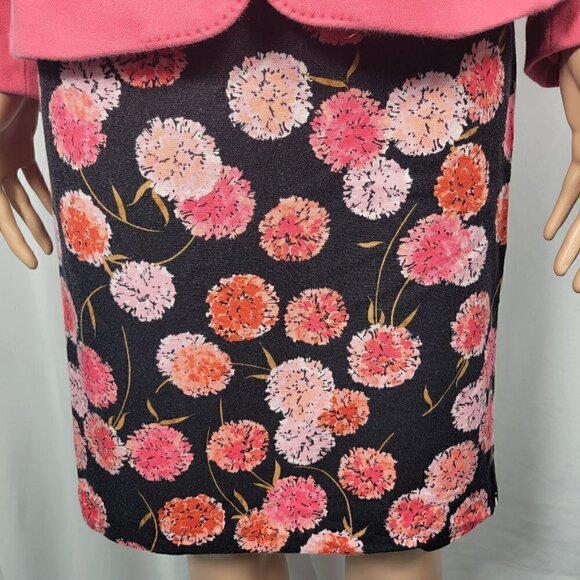 Talbots Women's Aberdeen Pink Blazer & Floral Skirt Suit Set Both Size 10 - Picture 7 of 16
